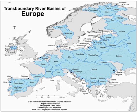 Western Europe River Map
