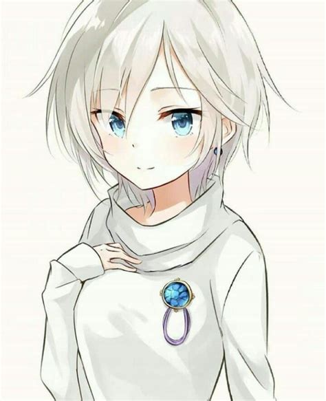 Chibi Anime Girl With White Hair