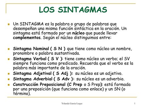 Ppt Los Sintagmas Powerpoint Presentation Free Download Id3732286