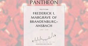 Frederick I, Margrave of Brandenburg-Ansbach Biography - Margrave of Brandenburg-Ansbach