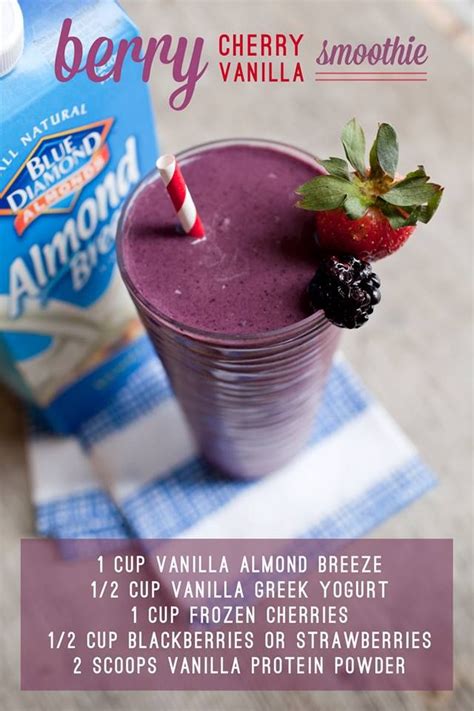 Find healthy, delicious diabetic smoothie recipes, from the food and nutrition experts at eatingwell. smoothie cherry vanilla | Yummy smoothies, Cherry vanilla smoothie, Smoothies with almond milk