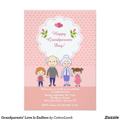 Grandparents Love Is Endless Invitation In 2021 Happy