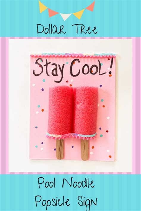 Pool Noodle Popsicle Sign Small Paint Brushes Summer Signs Pool