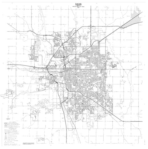 Image Street And Highway Map Of The City Of Lincoln Nebraska