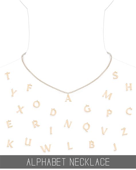 Alphabet Necklace Collection From Simpliciaty • Sims 4 Downloads