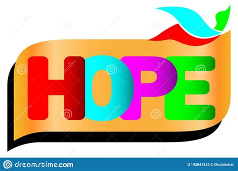the word hope concept written in colorful abstract typography bird flying icon vecttor stock
