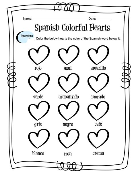 Spanish Colors Worksheet By Sunny Side Up Resources 2ea