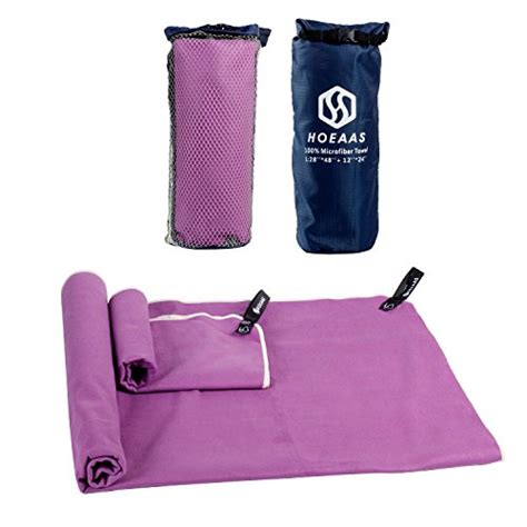 Hoeaas 2 Pack Microfiber Travel And Sports And Beach Towel L48 X28 24 X