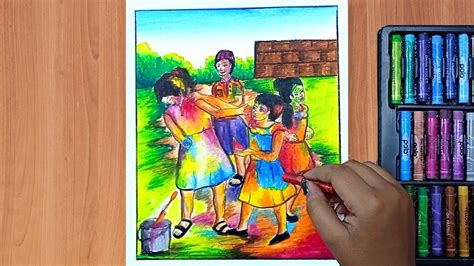 Holi Special Drawinghow To Draw Holi Festival Art Drawings For Kids