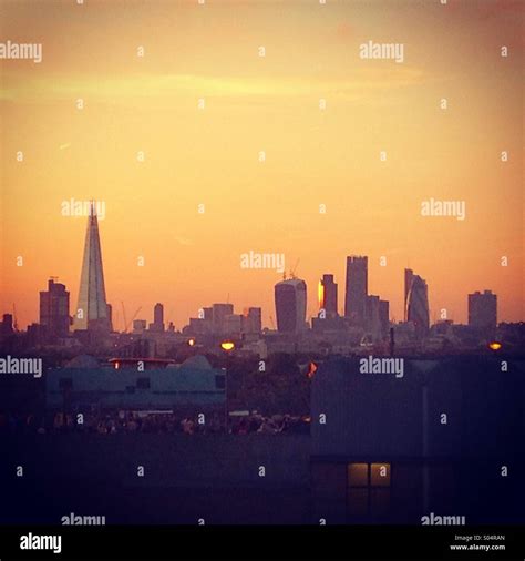 London Skyline At Sunset Stock Photo Alamy
