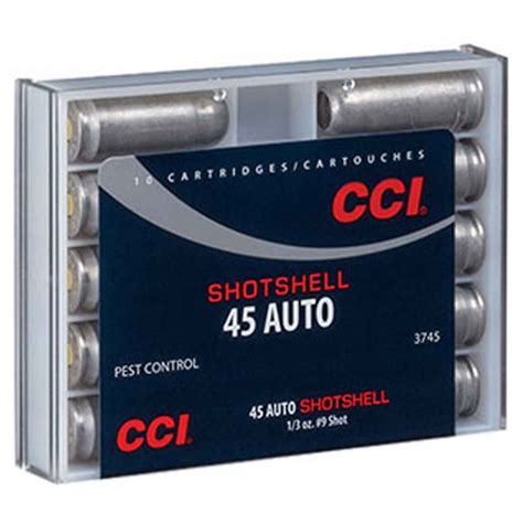 Cci Shotshell 45 Auto Acp 120gr 9 Shot Handgun Ammo 10 Rounds