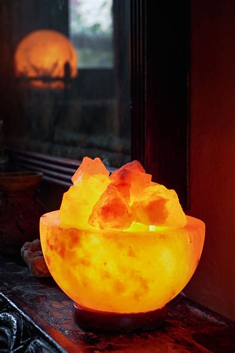 Himalayan Crystal Salt Lamp Bowl With Rocks Sos Organics