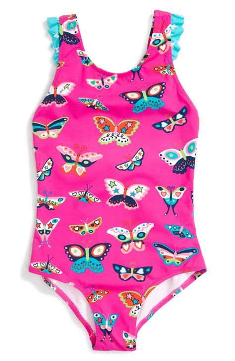Hatley Electric Butterflies Ruffle One Piece Swimsuit Toddler Girls