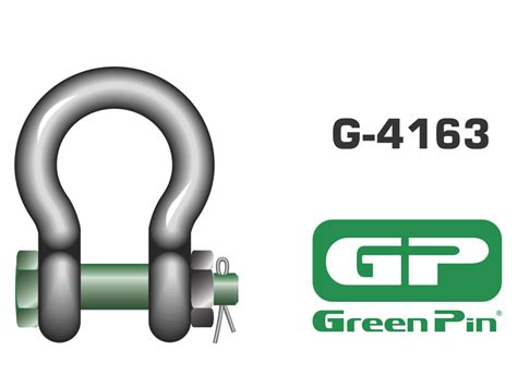 G 4163 Green Pin Bow Shackle Bolt Type