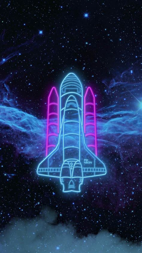 Free Download Neon Spaceship Wallpaper Iphone Neon Nasa