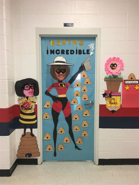 Spring Bee Classroom Door Incredibles Classroom Doors Classroom | Classroom door, Bee classroom ...