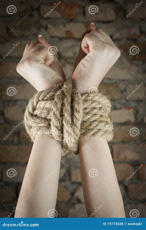 Hands Tied Up With Chains Stock Photography Cartoondealer Com