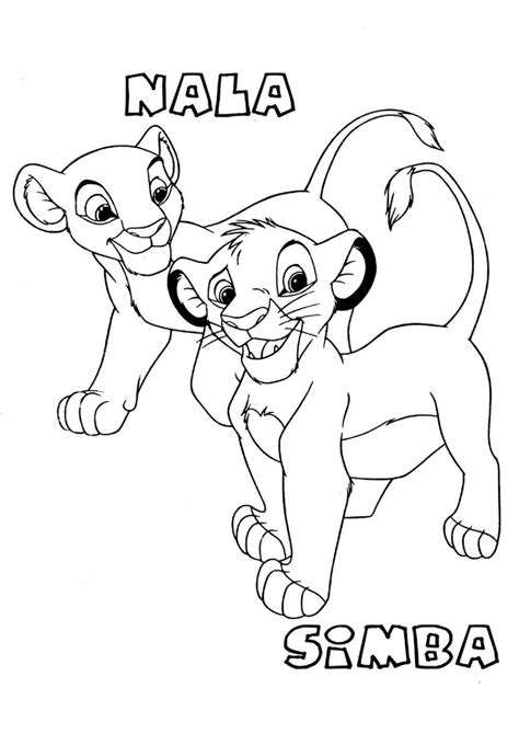 Little Simba And Little Nala Coloring Page Download Print Or Color Online For Free