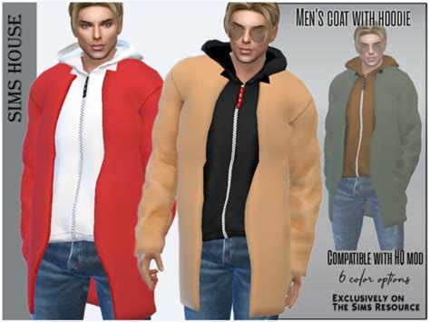 Mens Coat With A Hoodie By Sims House At Tsr Sims 4 Updates