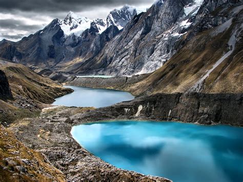 Nature Landscape Water Lake Reflection Mountain Clouds Peru