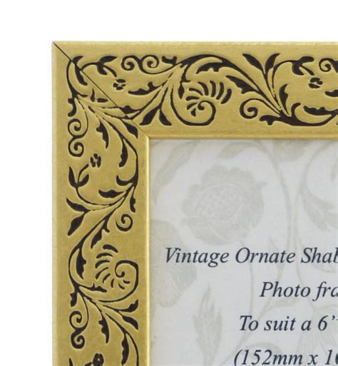 Hand Made Ornate Gold Vintage Photo Frame With Black Floral Etsy