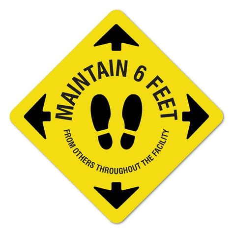 Maintain 6 Feet Non Slip Floor Graphic Vinyl Decal Made In The Usa