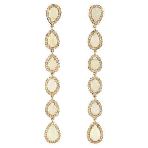 Pear Shaped Sliced Diamonds Earrings With Pave Diamonds Made In K