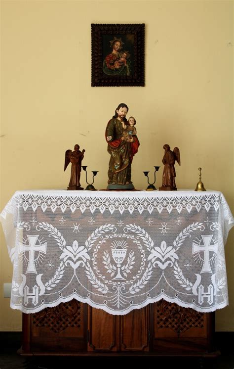 Home Altar Cloth Catholic White Liturgical Lace Chalice Etsy Uk