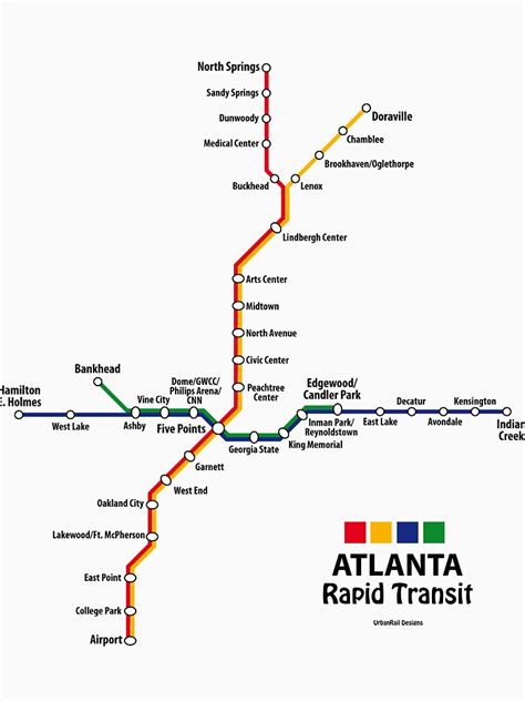 Atlanta Rapid Transit Map T Shirt By Urbanrail Redbubble