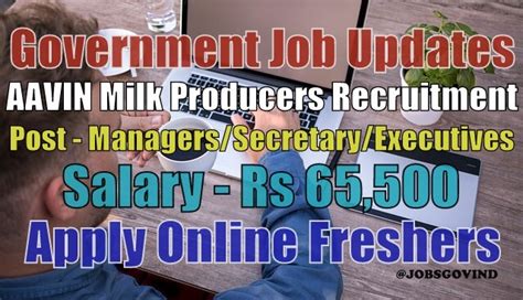 Aavin Milk Producers Recruitment For Manager Executive Posts