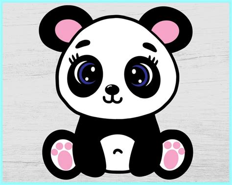 Panda Svg Panda Clipart Svg Files And Outline Svg Panda Etsy