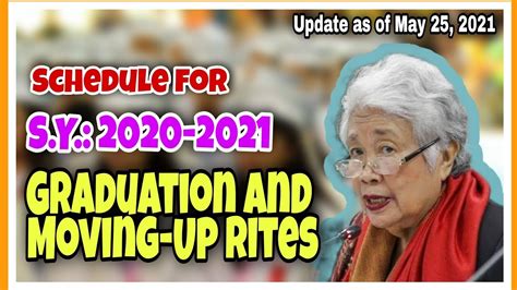 Deped Schedule Of Graduation And Moving Up Rites For Sy 2020 2021