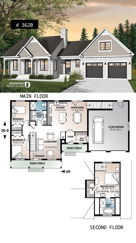 The two story family room is open to the kitchen and breakfast. Master suite above garage, 2 beds. on main, open space ...