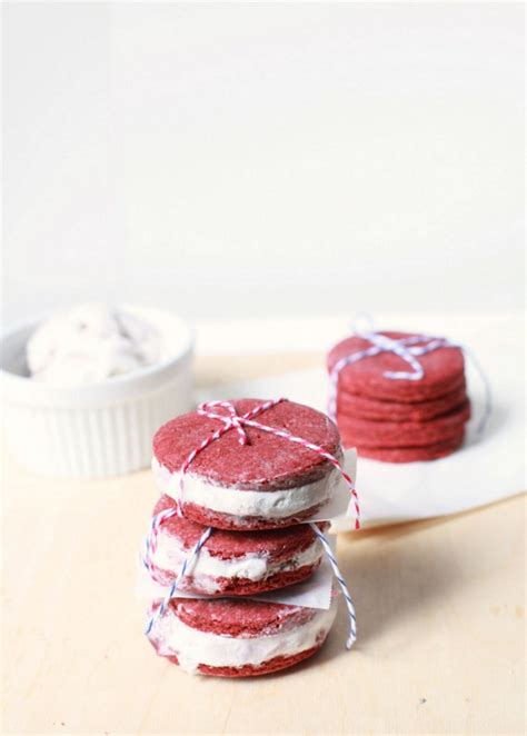 Red Velvet Ice Cream Sandwiches V Posh Little Designs