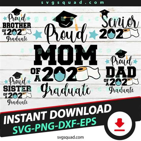 Bundle Graduation Proud Brother Sister Mom Dad Of A 2020 Graduate Svg