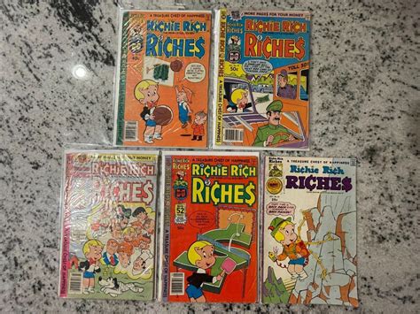 Lot Of 5 Richie Rich Riches Harvey Comic Books # 25 41 43 45 46 Casper