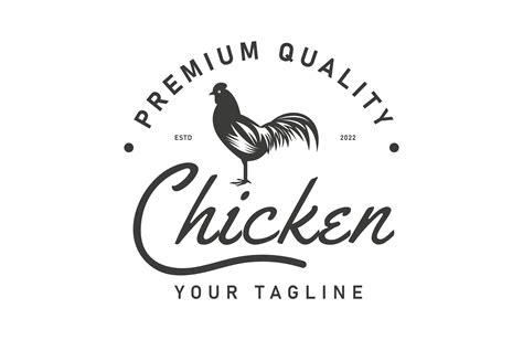 vintage retro style chicken logo graphic by key85 creative · creative fabrica