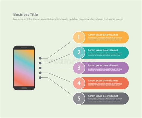 Smartphone App Infographic With List Of Detail Explanation Template