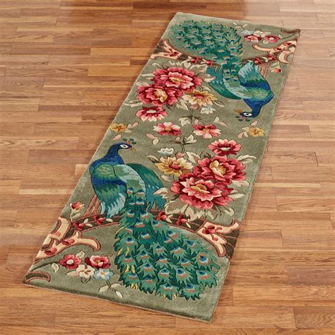 Peacock Flora Wool Area Rugs