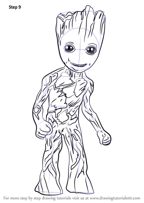 Learn How To Draw Baby Groot Marvel Comics Step By Step Drawing