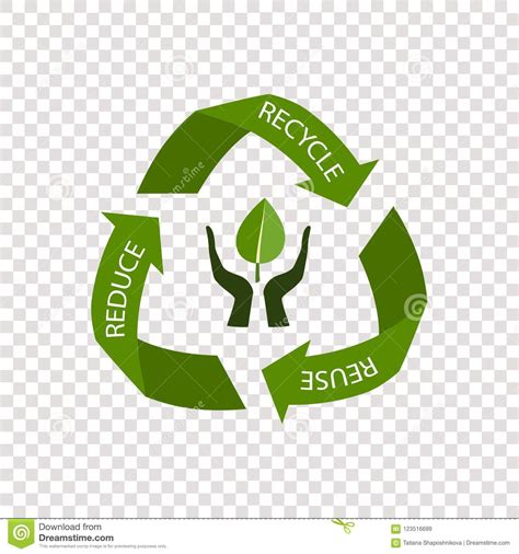 Recycling Arrows Symbol Isolated On Transparent Background Stock