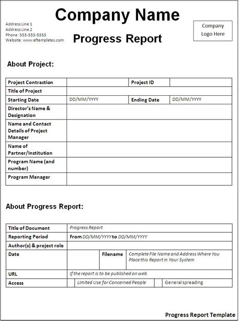 Progress Report Templates Word Excel PDF Sample Templates