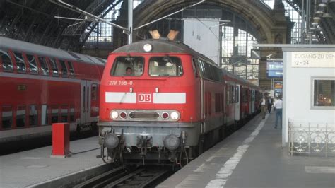 Germany Frankfurt Main Hbf Db Railways Class 218 Rabbit Leaves On A Dieburg Passenger