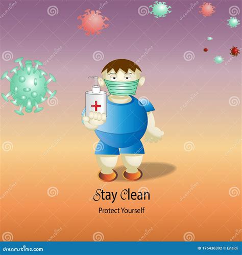 Stay Clean And Protect Yourself Sign Stock Vector Illustration Of