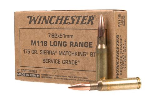 Winchester 762x51mm Nato 175 Gr M118 Long Range Sierra Matchking Hpbt