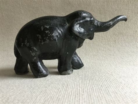 Vintage Salvaged Cast Metal Elephant Figurine 4 Long From Ashtray