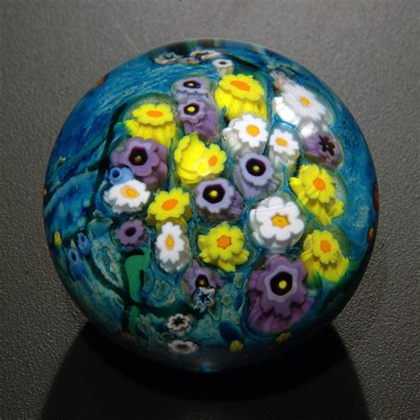 Landscape Series Paperweight Daisy Hippie Daisy Violet By Shawn Messenger Art Glass