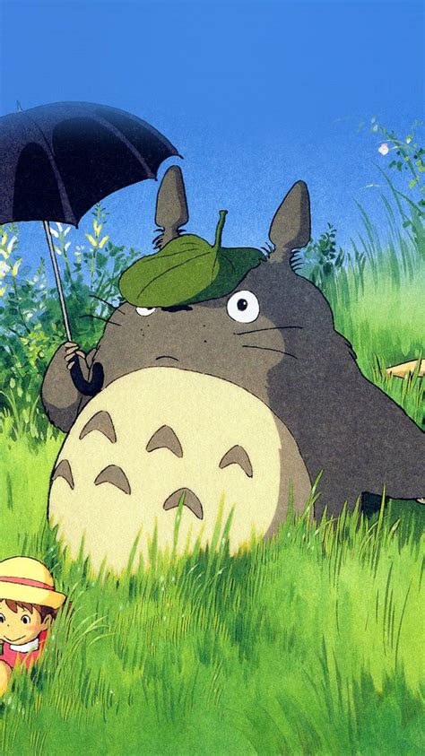 Totoro Art Cute Anime Illustration Wallpaper Hd Iphone Totoro Art