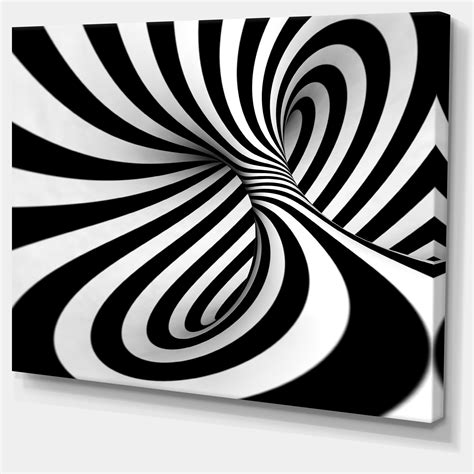 Spiral Black N White Abstract Art Canvas Print Small Ebay