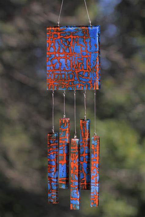 Glass Powder And Fibre Paper Fused Wind Chime Slumped Glass Fused